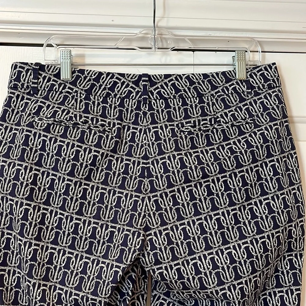 J. Crew navy nautical rope knot cafe capri pant Sz 10